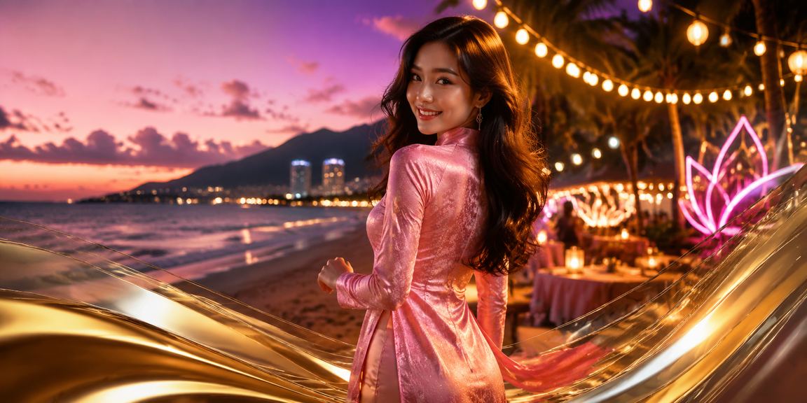 Người phụ nữ mặc áo dài tại Đà Nẵng trải nghiệm casino và đặt cược trực tuyến