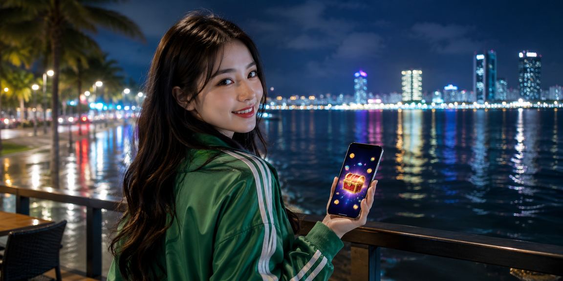 Bãi biển Đà Nẵng tràn nắng, người dùng thư giãn và chơi casino trực tuyến trên điện thoại