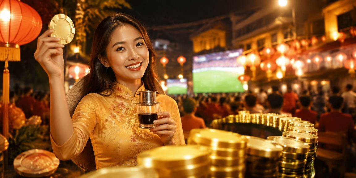 Người dùng tại Huế uống cà phê và theo dõi kết quả cá cược casino trên điện thoại