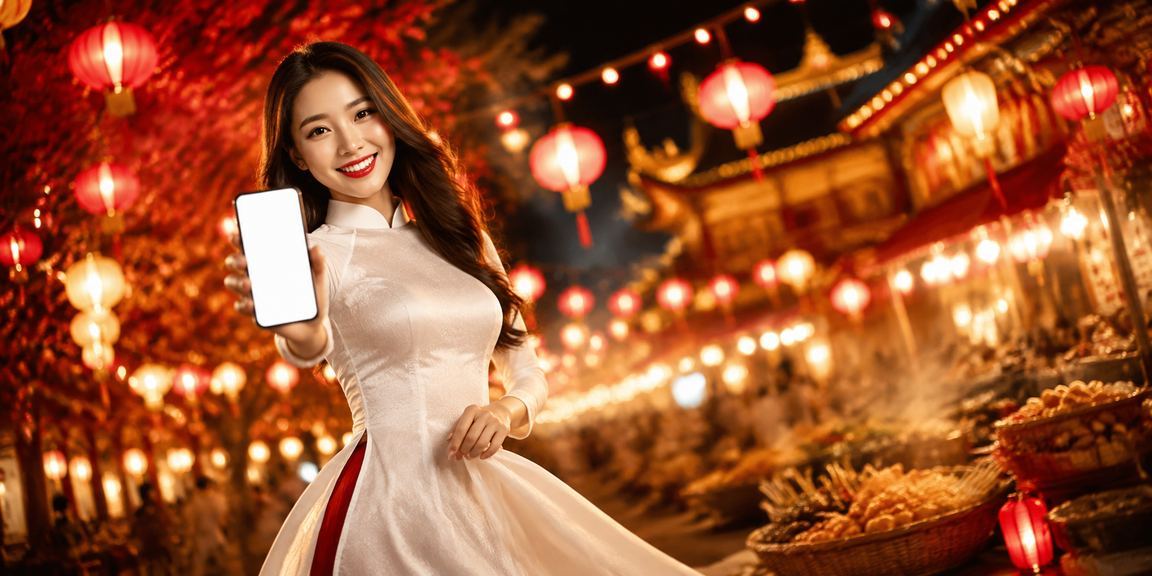 Phụ nữ mặc áo dài Huế sử dụng điện thoại chơi casino trực tuyến